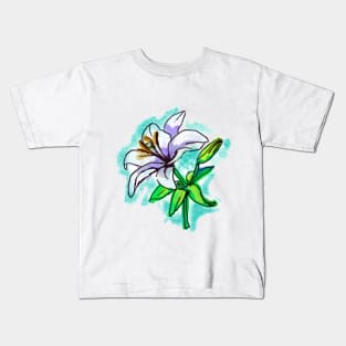 white lily art Kids T-Shirt